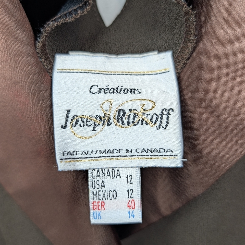 Joseph Ribkoff Y2K Made in Canada Satin Trim Blazer 12 - Picture 4 of 13